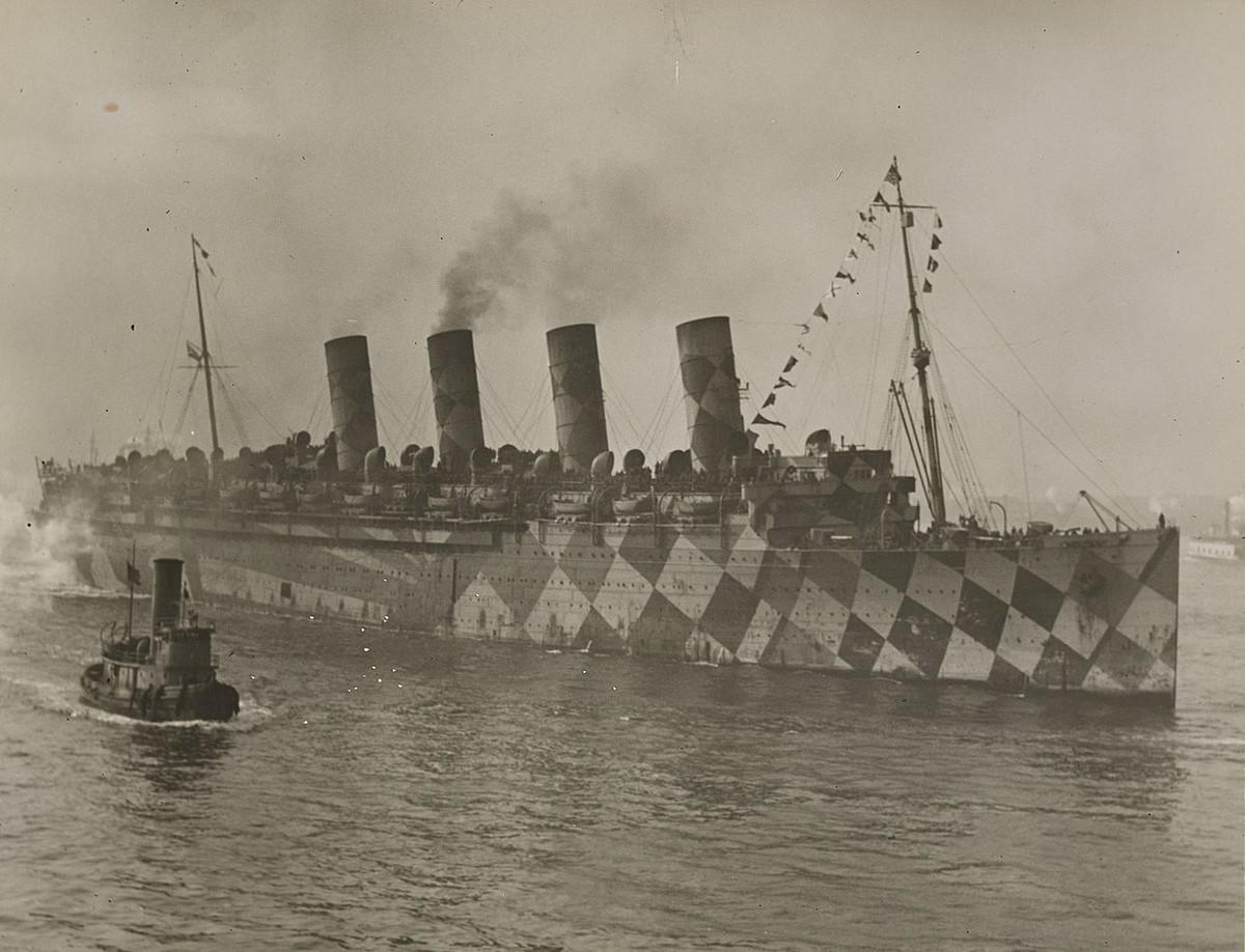 Die RMS Mauretania, die im Ersten Weltkrieg als Truppentransporter ein­ge­setzt war.