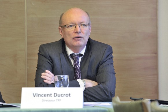 Vincent Ducrot, directeur des Transports publics fribourgeois (TPF), lors de la conference de presse des compagnies ferroviaires ou a ete propose du materiel ferroviaire en appel d'offres, ce mer ...