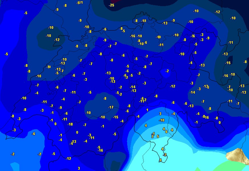 Die gefühlten Temperaturen in der Schweiz sind vielerorts tiefer als die tatsächlichen Temperaturen.