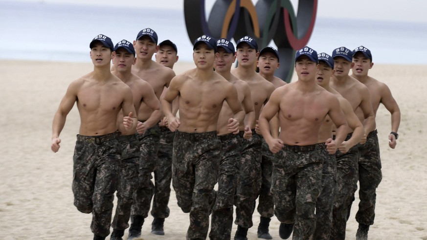 Training der südkoreanischen Navy vor den Spielen in Pyeongchang.