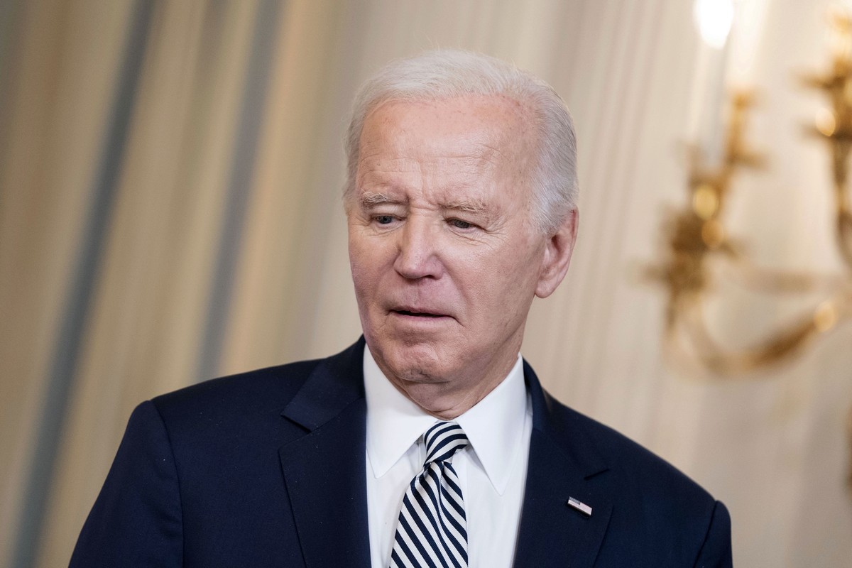 epa11097133 US President Joe Biden attends a meeting with his Task Force on Reproductive Healthcare Access, to mark the 51st anniversary of the Roe v. Wade decision, in the State Dining Room of the Wh ...