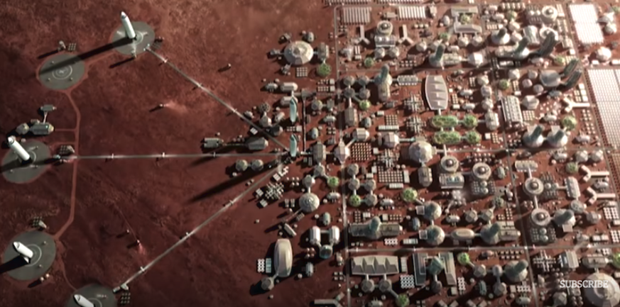 Musks Pläne: So könnte eine menschliche Kolonie auf dem Mars aussehen.