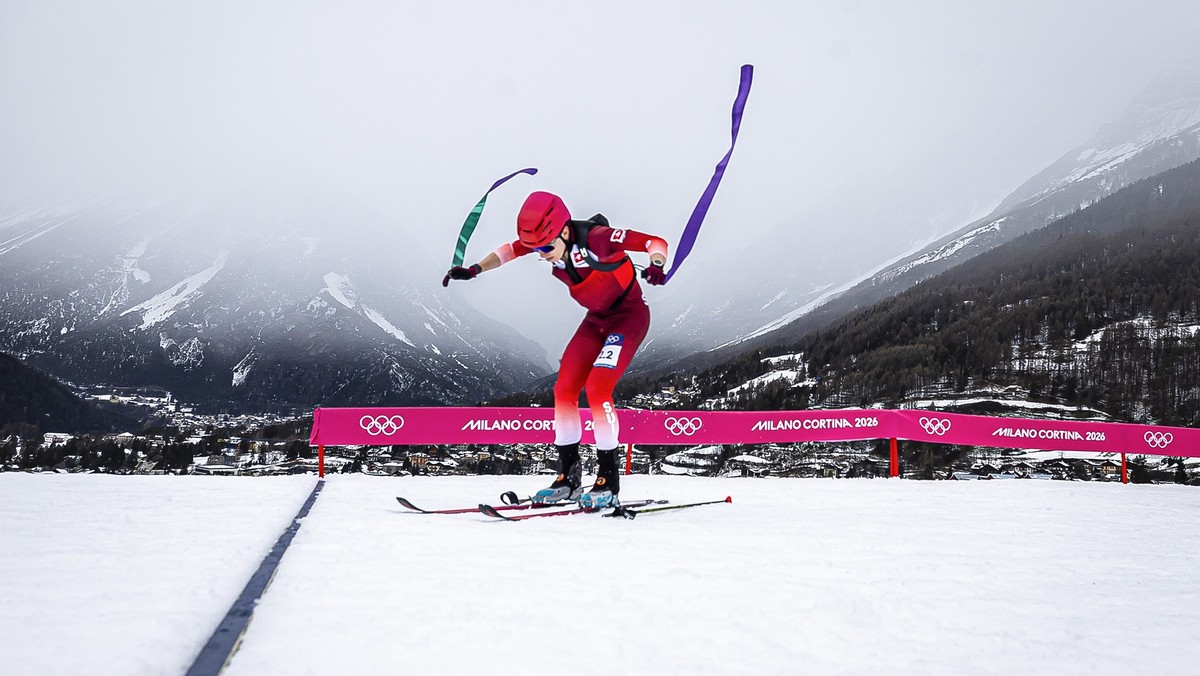 Silver medalist Switzerland's Jon Kistler competes during the Ski Mountaineering mixed relay finals at the 2026 Olympic Winter Games at the Stelvio Ski centre in Bormio, Italy, on Saturday, Febru ...