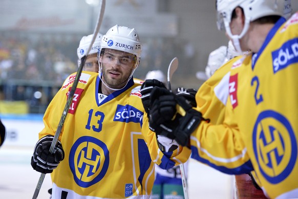 Der Davoser Spieler Robert Kousal jubelt nach seinem Tor zum 1:0im Eishockey Sechzehntelfinal Cupspiel zwischen dem EHC Wetzikon und dem HC Davos in der Kunsteisbahn Wetzikon, am Mittwoch, 28. Septemb ...