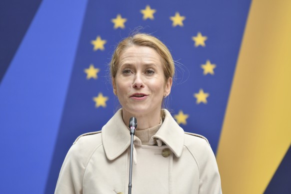 FILE - High Representative of the European Union for Foreign Affairs and Security Policy Kaja Kallas speaks to journalists during UA-EU foreign Minister&#039;s meeting in Lviv, Ukraine, on May 9, 2025 ...