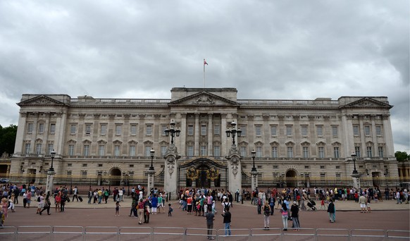 epa03855485 (FILE) A file picture dated 31 July 2013 shows people standing outside Buckingham Palace in London, Britain. According to media reports on 07 September 2013, a man has been arrested on sus ...