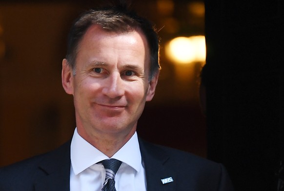 epa06876780 (FILE) British Secretary of State for the Health and Social Care Jeremy Hunt departs Downing Street following a cabinet meeting in London, Britain, 03 July 2018 (reissued 09 July 2018). Je ...