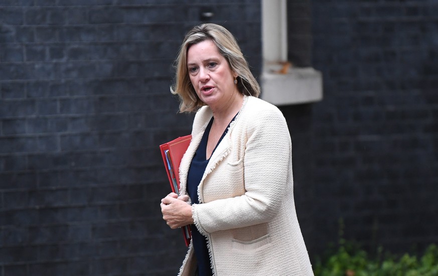 epa07815967 Britain&#039;s Secretary of State for Work and Pensions Amber Rudd arrives for a political cabinet in London, Britain, 04 September 2019. MPs will vote on a bill forcing Britain&#039;s Pri ...