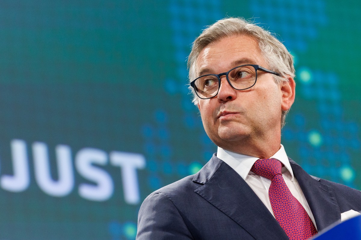 epa13060645 European Commissioner for Internal Affairs and Migration Magnus Brunner attends a press conference on strengthening Europol and Eurojust to step up the fight against cross-border crime and ...