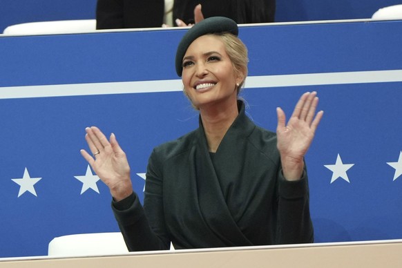 Ivanka Trump arrives at an indoor Presidential Inauguration parade event in Washington, Monday, Jan. 20, 2025. (AP Photo/Matt Rourke)
