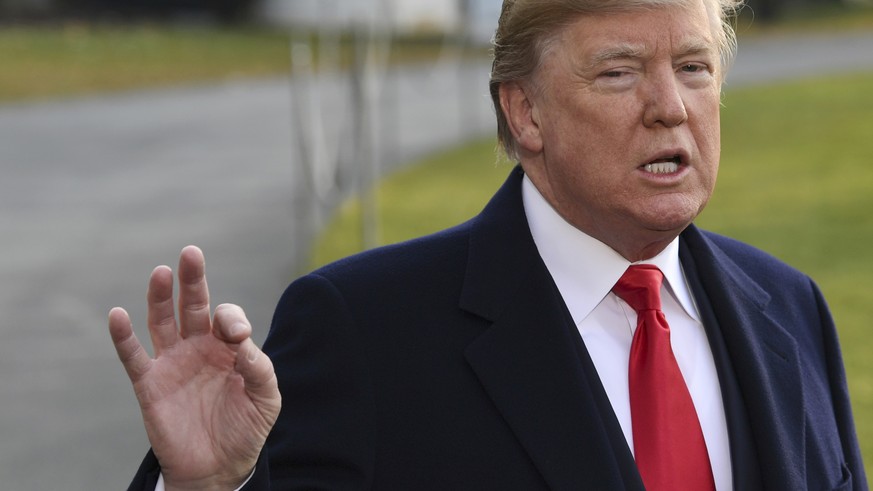 President Donald Trump speaks to reporters on the South Lawn of the White House in Washington, Monday, Dec. 4, 2017, before heading to Utah. Trump will be announcing plans to scale back two sprawling  ...