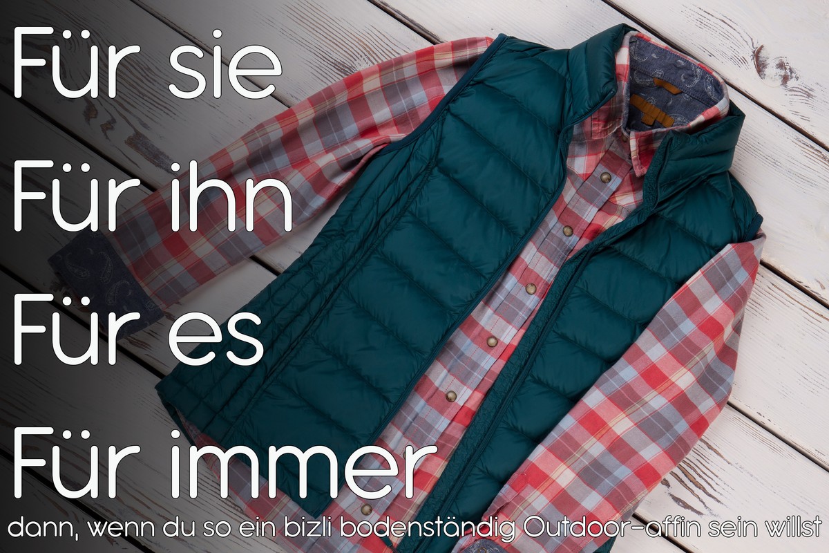 Bislang noch unveröffentlichter Werbeslogan der offiziellen Kleider-Kombination.
