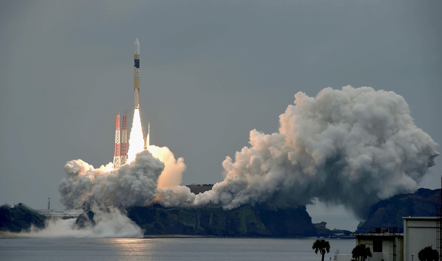 Japan’s rocket H-IIA 34 lifts off from Tanegashima Space Center in southern Japan Thursday morning, June 1, 2017. The rocket is carrying a satellite named “Michibiki,” or &quot;guidance&quot; in Japan ...