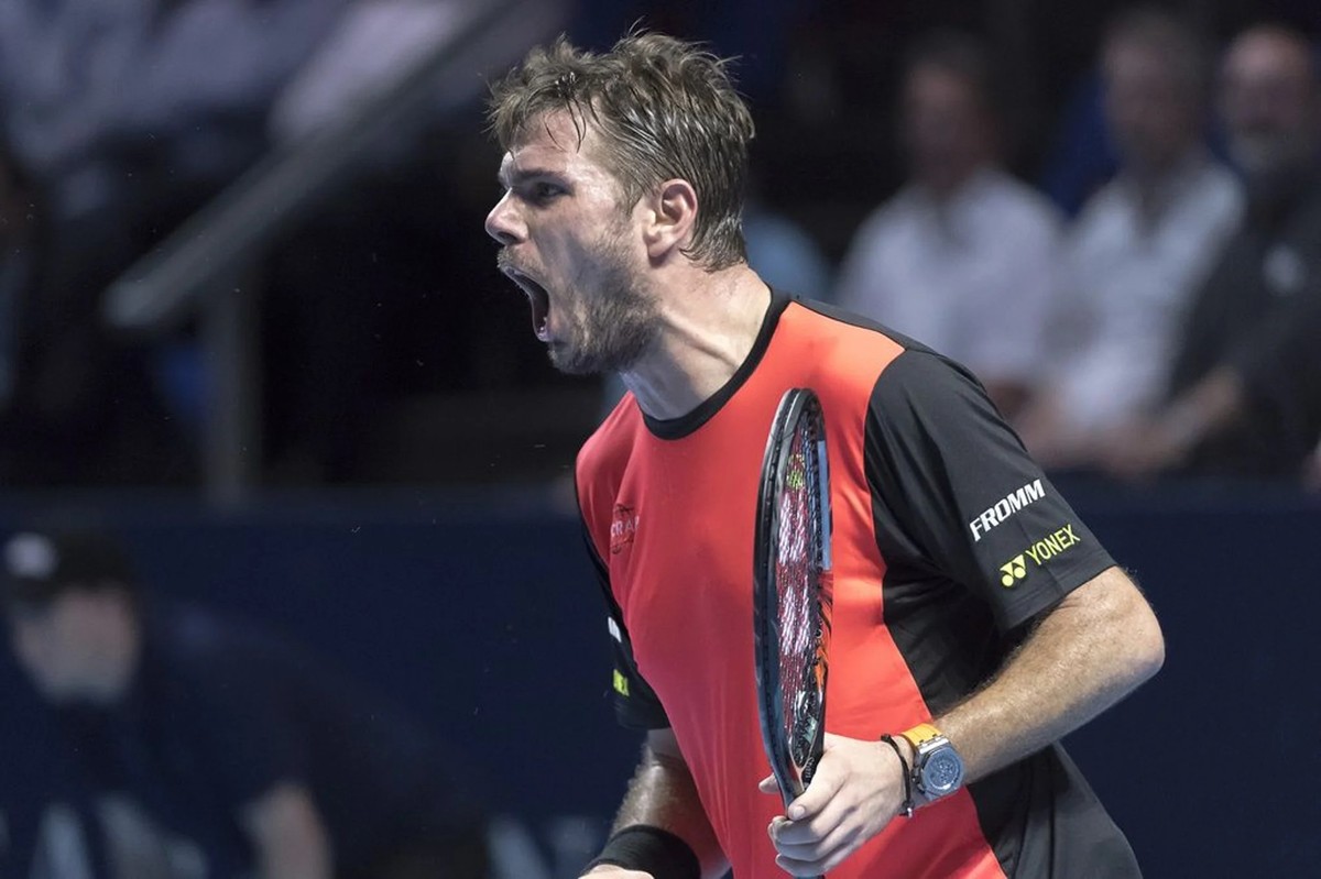 Après sa victoire contre Marco Chiudinelli, Stan Wawrinka laisse éclater sa joie.