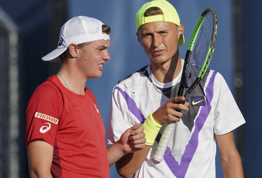 Leandro Riedi / Dominic Stephan Stricker (SUI), Jungen Doppel BD Tennis - US Open 2019 - Grand Slam - Billie Jean King Tennis Center - New York - New York - USA - 3 September 2019. *** Leandro Riedi D ...