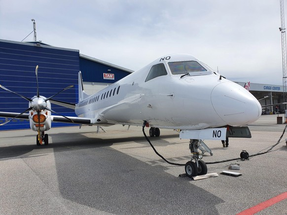 Mit einer Saab 2000 der Nyxair fliegt der LASK nach Klagenfurt.