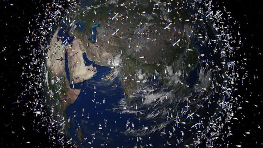 Das computergenerierte Bild zeigt den Müll früherer Weltraummissionen, der um die Erde kreist.