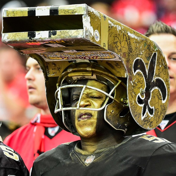 ATLANTA, GA - SEPTEMBER 07: New Orleans Saints fans in the stands in the first half against the Atlanta Falcons at the Georgia Dome on September 7, 2014 in Atlanta, Georgia. Scott Cunningham/Getty Ima ...