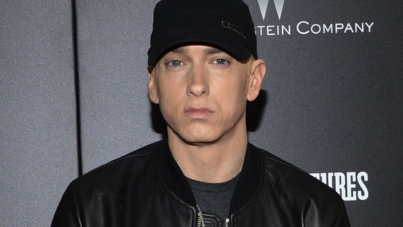 FILE - In this July 20, 2015, file photo, Eminem attends the premiere of &quot;Southpaw&quot; in New York. A company backed by Eminem’s former producers hopes to offer a public stake in his music. Roy ...