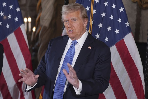 President-elect Donald Trump speaks during a news conference at Mar-a-Lago, Monday, Dec. 16, 2024, in Palm Beach, Fla. (AP Photo/Evan Vucci)
Donald Trump