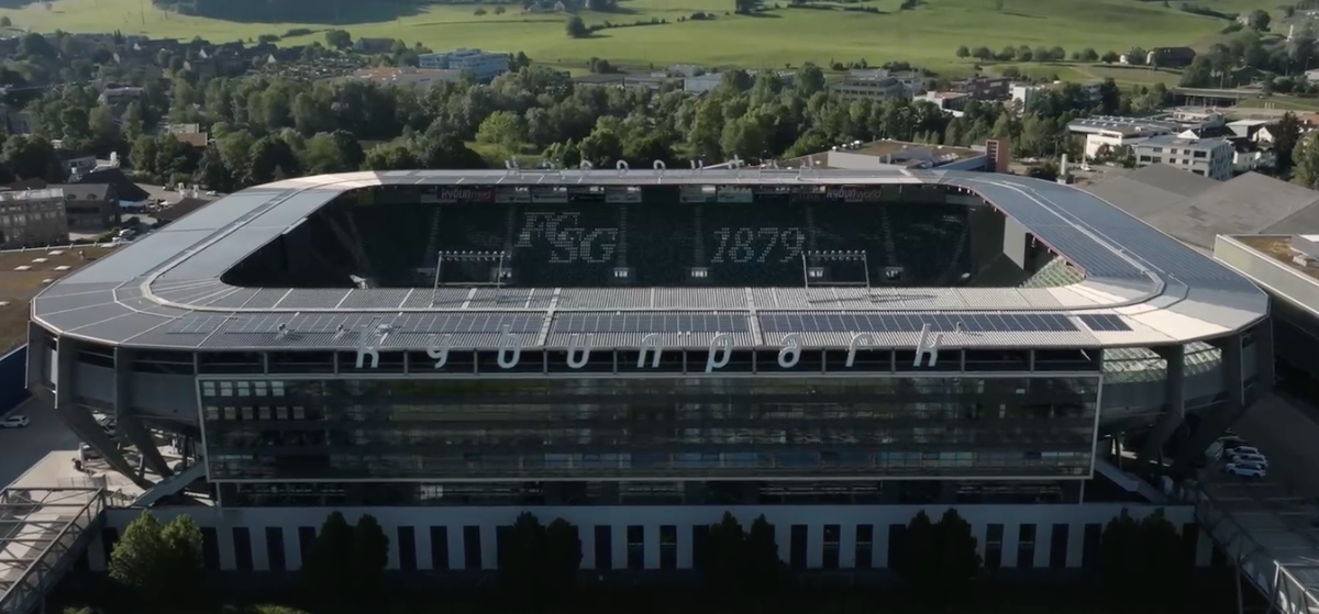 FC St.Gallen St. Gallen Kybunpark von oben Vogelperspektive aussen