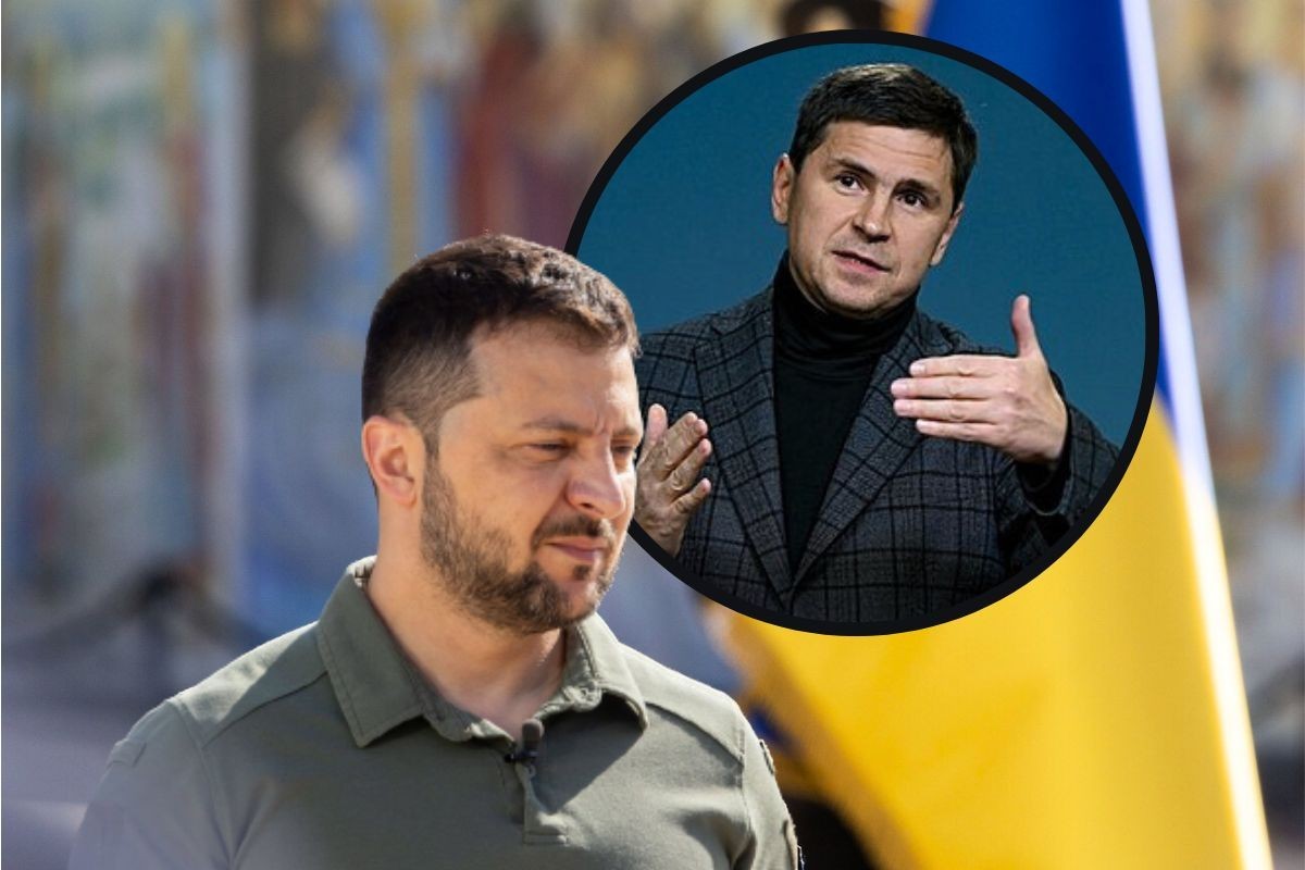 Volodymyr Zelensky et son conseiller principal Michajlo Podoljak