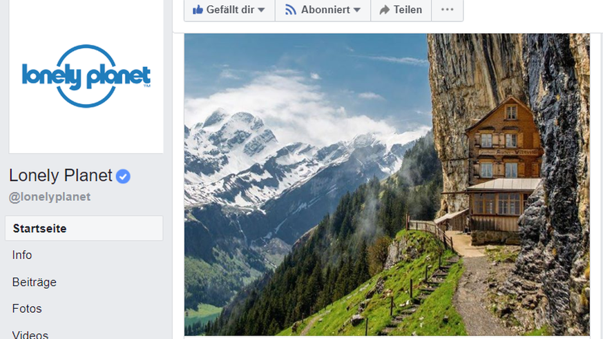 Facebook hat am Dienstag ein Foto des Aeschers gepostet. Aber die Beiz hat bereits Winterpause.&nbsp;