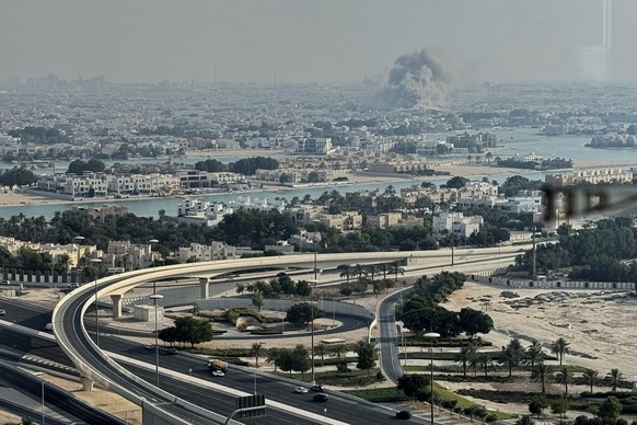 Smoke rises from an explosion, allegedly caused by an Israeli strike, in Doha, Qatar, on Tuesday, Sept. 9, 2025. (UGC via AP)
Qatar Israel Hamas