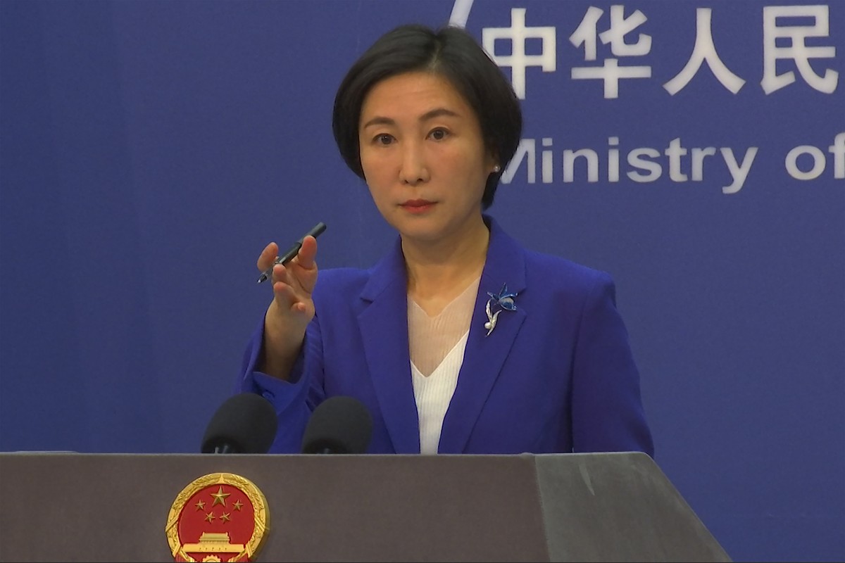 Chinese Foreign Ministry spokesperson Mao Ning gestures during a press conference at the Ministry of Foreign Affairs in Beijing, Thursday, Oct 13, 2022. The Chinese government on Thursday accused Wash ...