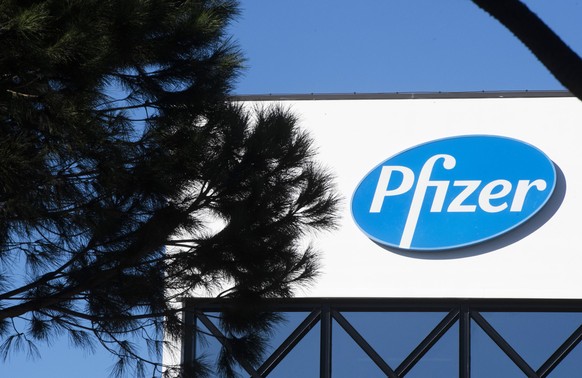 epa08827084 A logo is seen on Pfizer&#039;s headquarters in Labaro, Rome, Italy, 18 November 2020. Pfizer and BioNTech said they you are planning to submit their Covid-19 vaccine for US and EU emergen ...