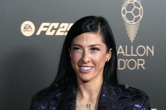 Spanish player Jennifer Hermoso arrives for the 68th Ballon d&#039;Or (Golden Ball) award ceremony at Theatre du Chatelet in Paris, Monday, Oct. 28, 2024. (AP Photo/Michel Euler)