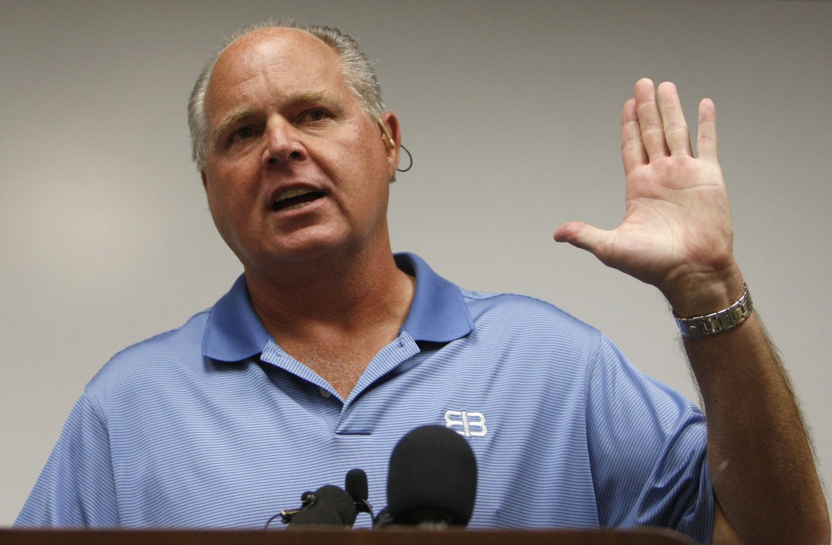 FILE - In this Jan. 1, 2010 file photo, conservative talk show host Rush Limbaugh speaks during a news conference at The Queen's Medical Center in Honolulu. Advertisers and some radio stations ma ...