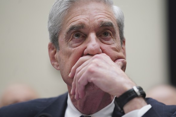 epa07738272 Former Special Counsel Robert Mueller testifies before the House Intelligence Committee during a hearing about Russian interference into the 2016 election, and possible efforts by Presiden ...