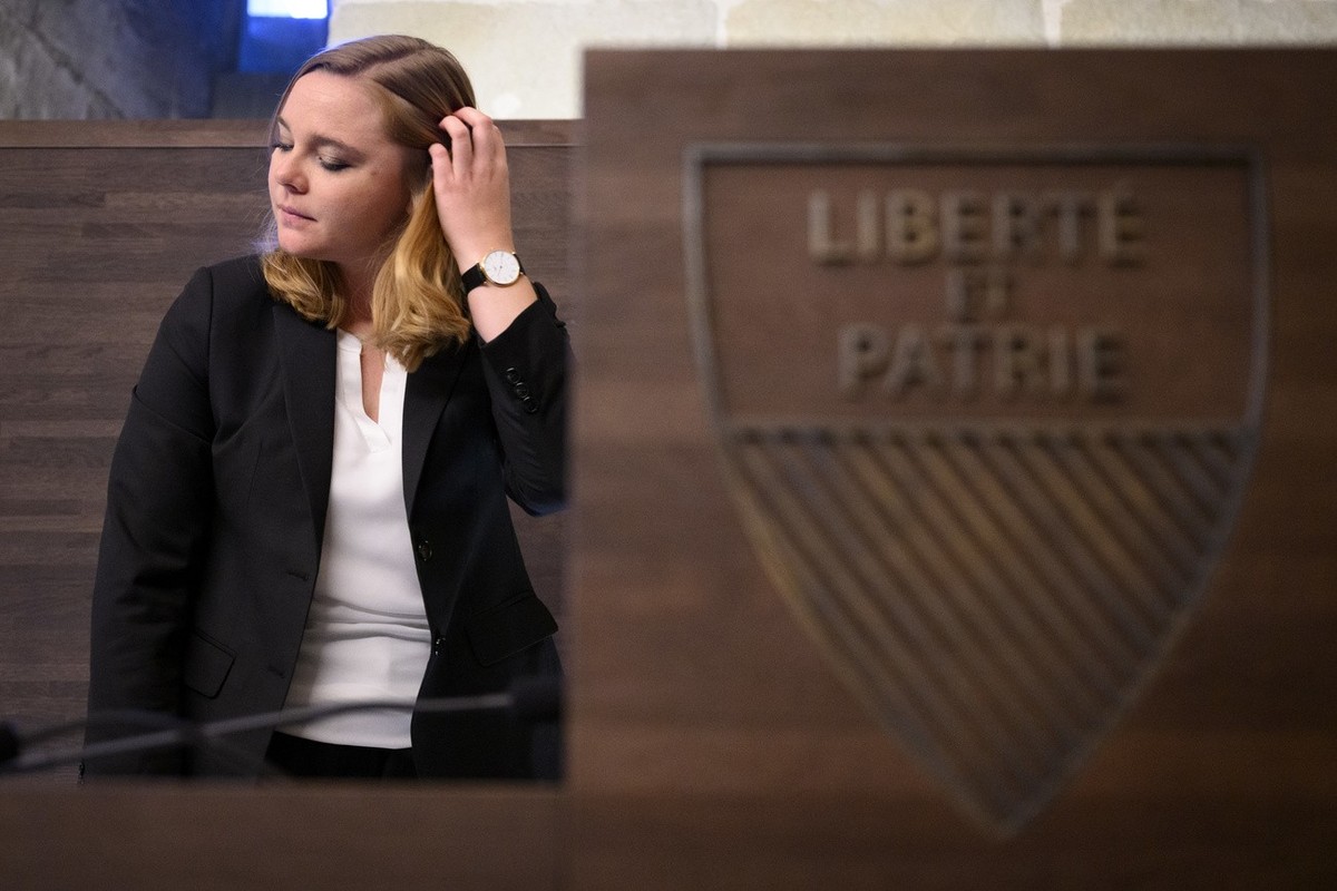 La conseillere d?Etat vaudoise Valerie Dittli parle lors de la presentation devant la presse du projet de budget du canton de Vaud pour 2023 ce jeudi 22 septembre 2022 a Lausanne. (KEYSTONE/Laurent Gi ...