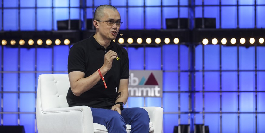 epa10279767 The founder and CEO of cryptocurrency exchange company Binance, Chinese-Canadian Changpeng Zhao attends to opening night of the 2022 Web Summit in Lisbon, Portugal, 01 November 2022. The W ...