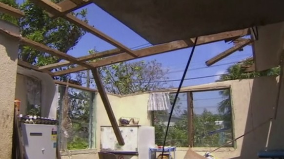 This image made from a video, shows inside of a house damaged by Cyclone Gita in Nuku’alofa, Tonga Wednesday, Feb. 14, 2018. Thousands of Tonga residents face a long wait for power and other services  ...