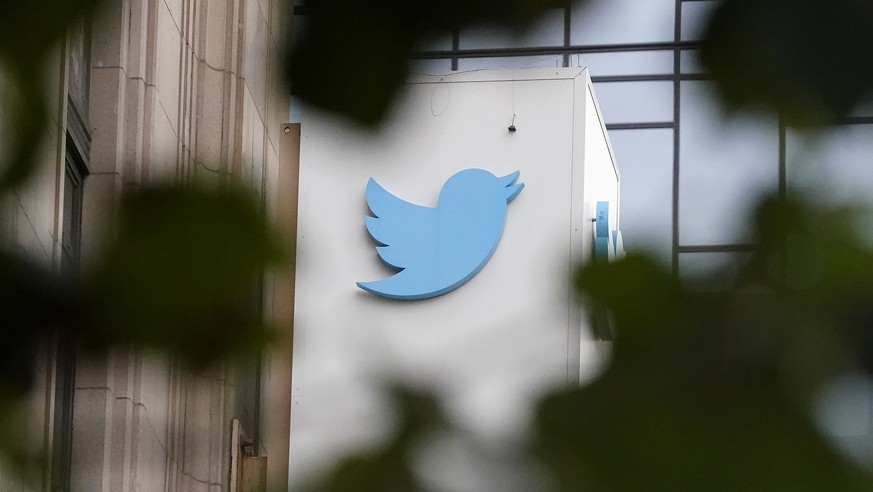 FILE - A sign at Twitter headquarters is shown in San Francisco, Dec. 8, 2022. Twitter has failed to provide a full report to the European Union on its efforts to combat online disinformation, drawing ...