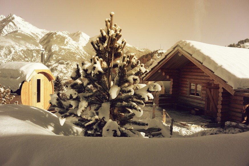 projacks.ch Wellness schweiz unterbäch Holzhütte Blockhütte