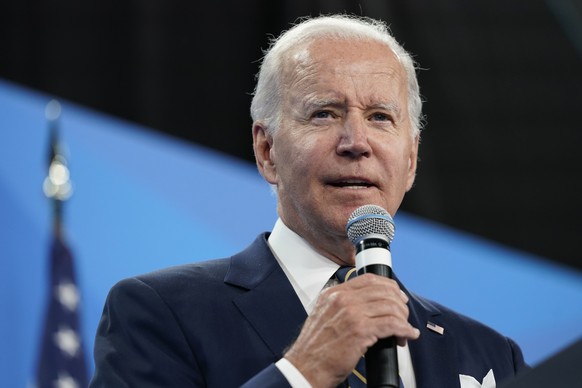 President Joe Biden speaks during a news conference on the final day of the NATO summit in Madrid, Thursday, June 30, 2022. (AP Photo/Susan Walsh)
Joe Biden