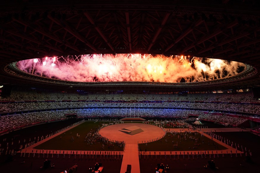 epa09406159 A general view during the Closing Ceremony of the Tokyo 2020 Olympic Games at the Olympic Stadium in Tokyo, Japan, 08 August 2021. EPA/JOE GIDDENS AUSTRALIA AND NEW ZEALAND OUT