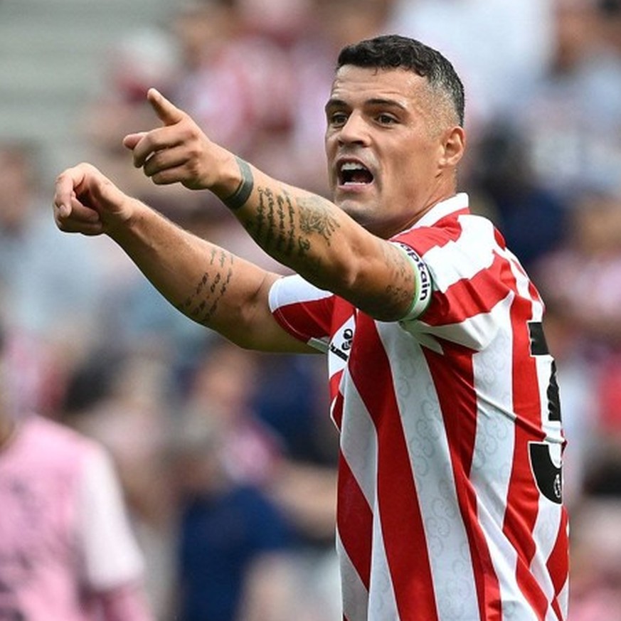 Granit Xhaka of Sunderland Sunderland v Stade Rennais, Pre Season Friendly, Football, Stadium of Light, Sunderland, UK - 15 Aug 2026Sunderland Stadium of Light United Kingdom EDITORIAL USE ONLY No use ...