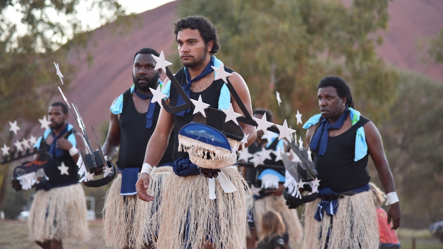 Dancers from Thursday Island in the Torres Strait at the opening ceremony for the National Indigenous Constitutional Convention in Mutitjulu near Uluru, Northern Territory, Australia, 23 May 2017 (iss ...