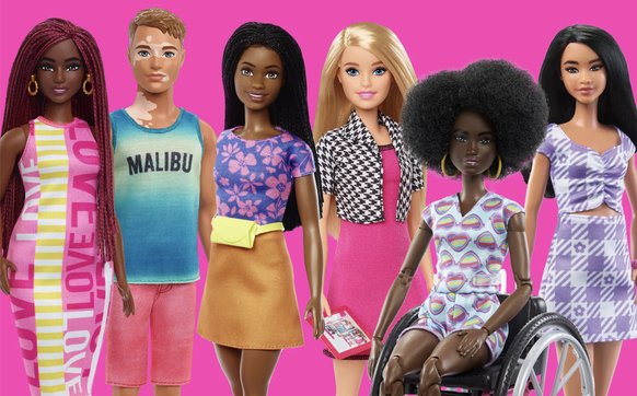 Inklusive Reihe von Barbie.