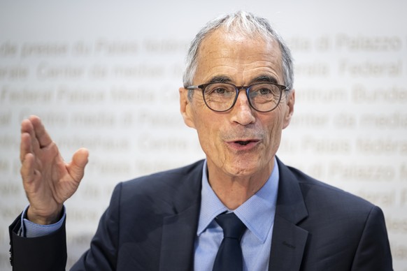 Serge Gaillard, Praesident der Expertengruppe, ehemaliger Direktor EFV, spricht waehrend einer Medienkonferenz der Expertengruppe zur Aufgaben- und Subventionsueberpruefung des Bundes, am Donnerstag,  ...