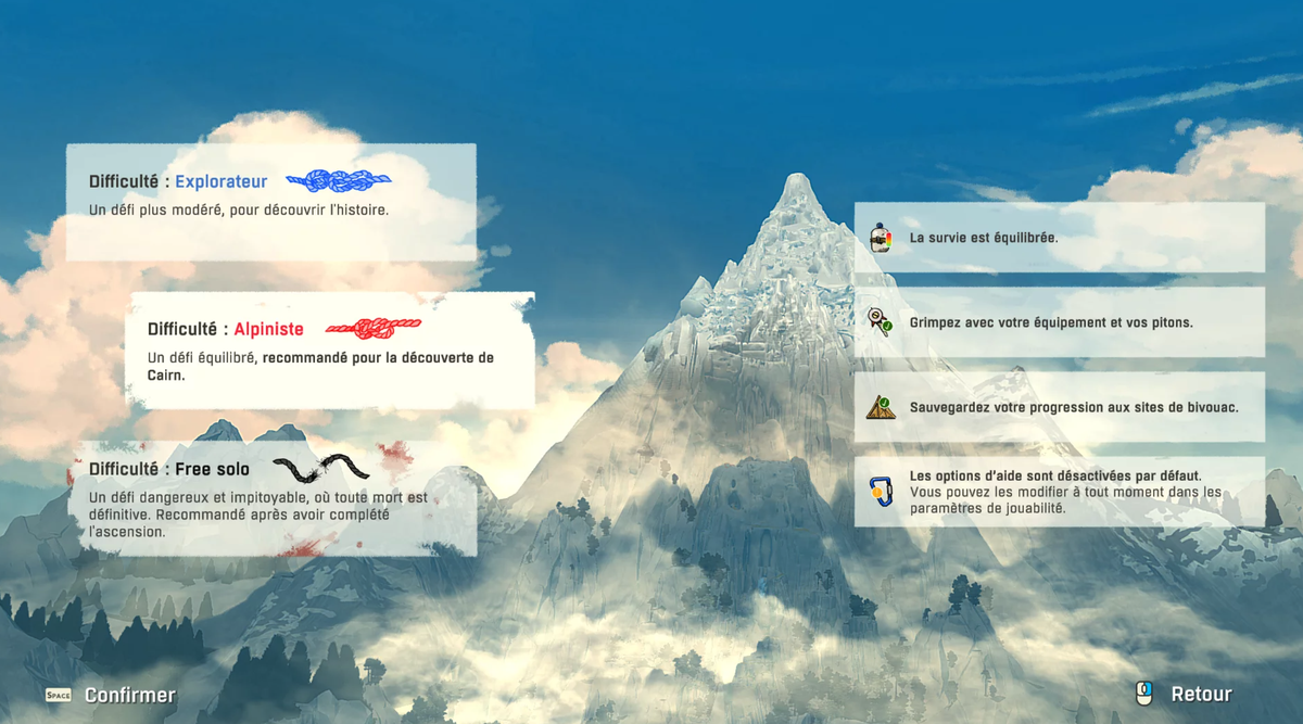 Capture d'écran du jeu vidéo «Cairn»