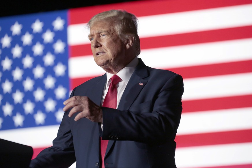 Former President Donald Trump holds a rally Friday, Sept. 23, 2022, in Wilmington, N.C. (AP Photo/Chris Seward)