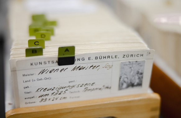 Dokumente des Archivs der Sammlung E.G. Buehrle waehrend einer Medienkonferenz zur Provenienz-Forschung der Sammlung E.G. Buehrle im Kunsthaus Zuerich, am Mittwoch, 15. Dezember 2021 in Zuerich. (KEYS ...