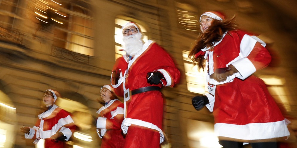 «Santa Run» bei der ersten Durchführung in 2017 in Bern.