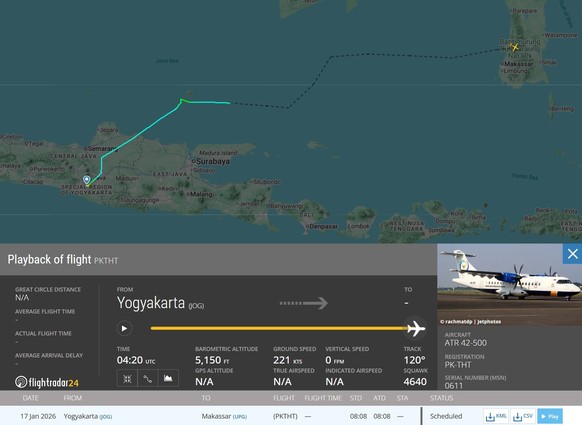Flugzeugabsturz Indonesien, 17.01.2026 (cpf)