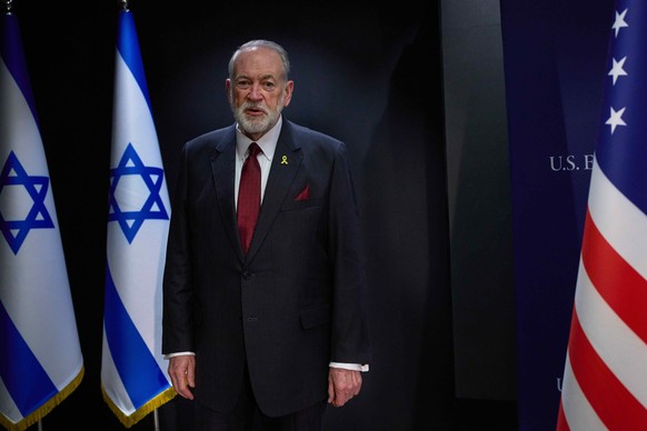 FILE - U.S. Ambassador to Israel Mike Huckabee poses for a photo during an interview in Jerusalem, Wednesday, Aug. 20, 2025. (AP Photo/Ohad Zwigenberg, File)
Mike Huckabee